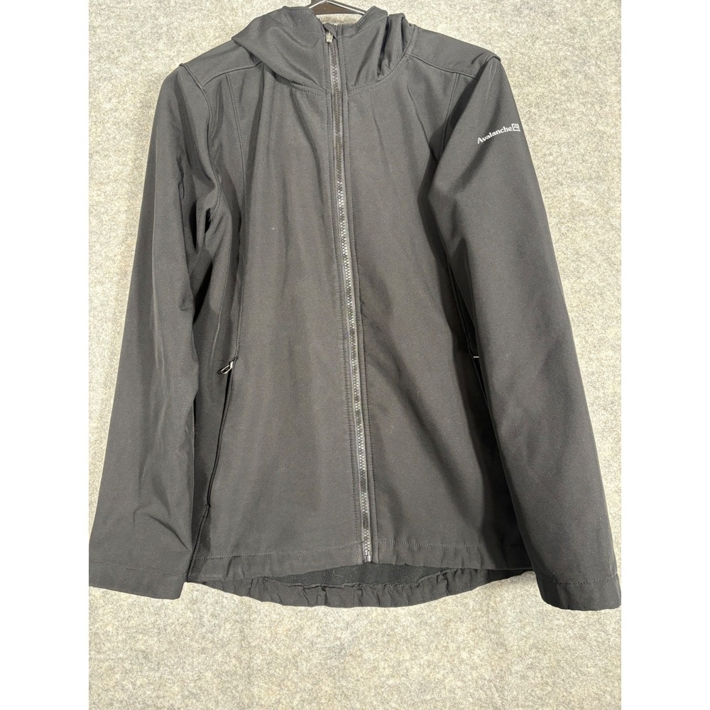 Avalanche Black Hooded Softshell Jacket Full Zip … - image 1